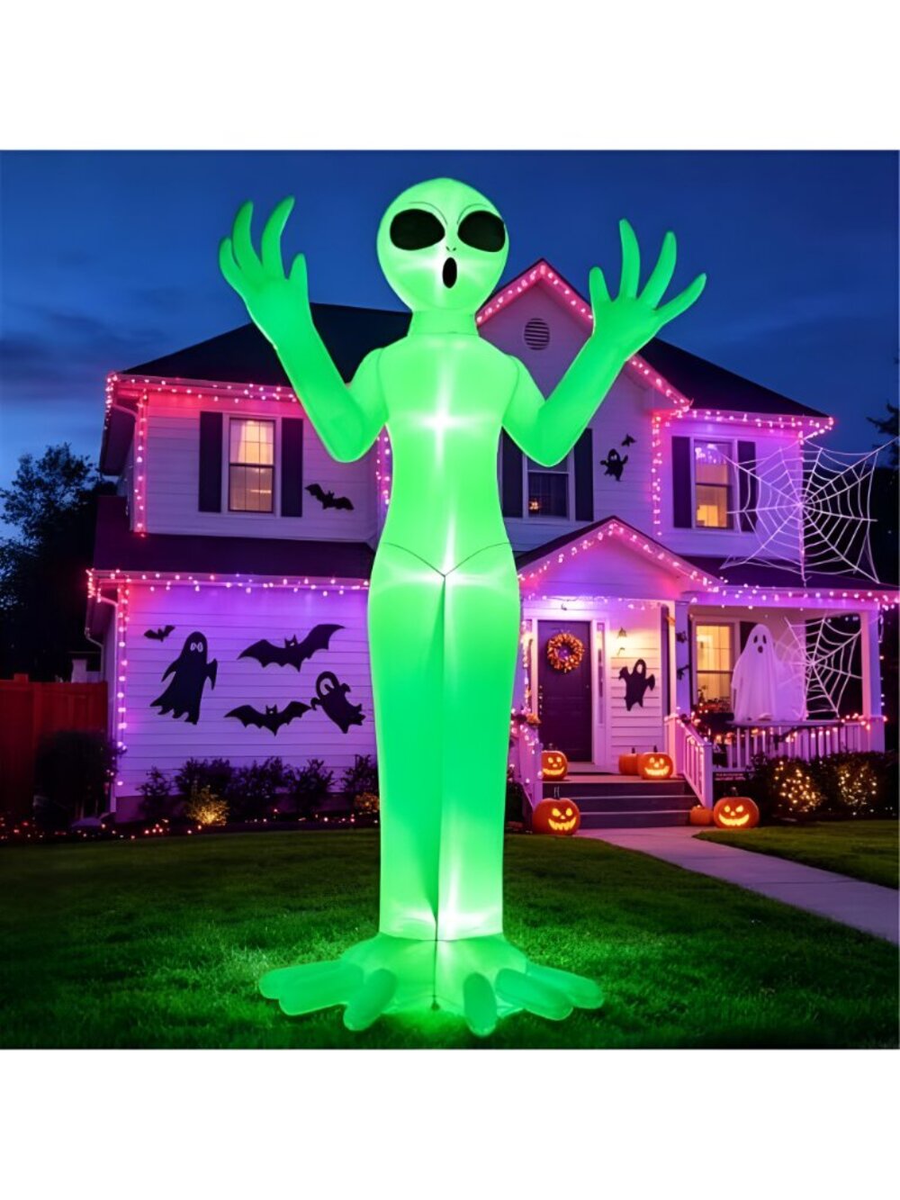 10FT Giant Halloween Inflatables Alien Outdoor Decoration - Picture 2 of 7
